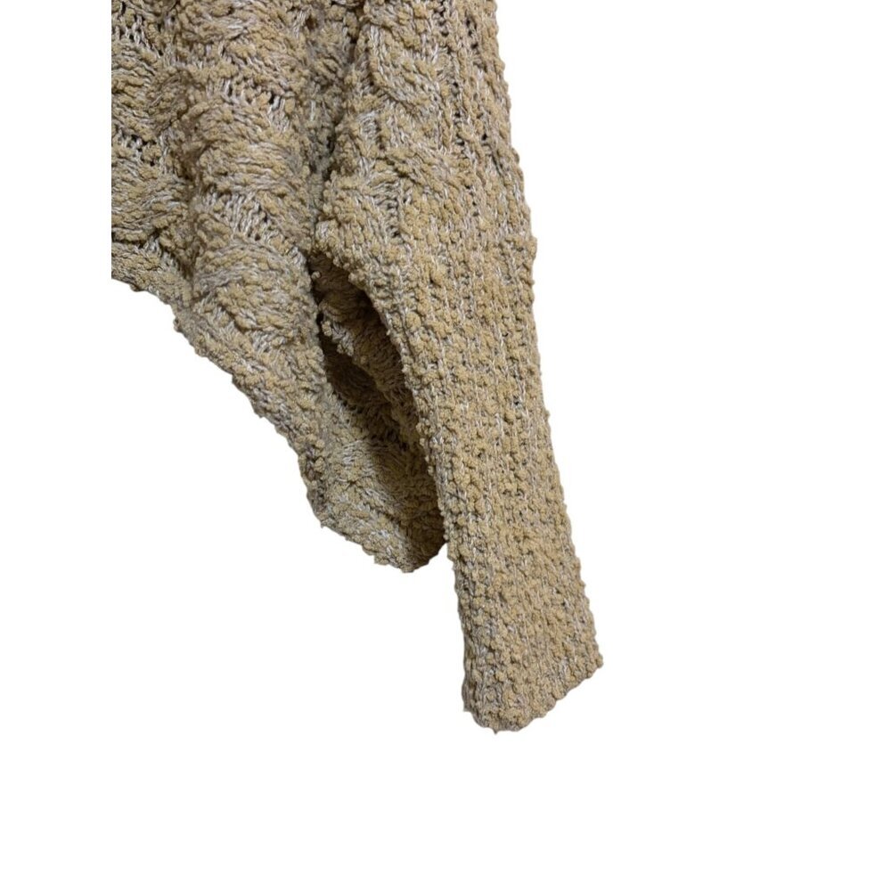 POL Crop Sweater L Boat Neck Oversize Lightweight Open Knit Minimalist Neutral - Picture 4 of 10